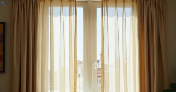 Dusty and dull curtains in kareela-nsw before steam cleaning